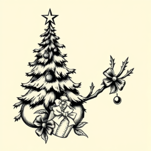 Illustrative Christmas Tattoo