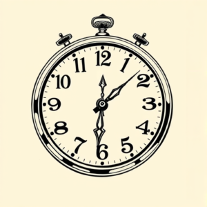 Illustrative Clock Tattoo