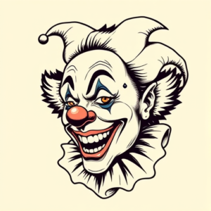Illustrative Clown Tattoo
