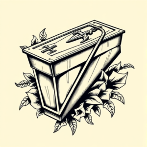 Illustrative Coffin Tattoo