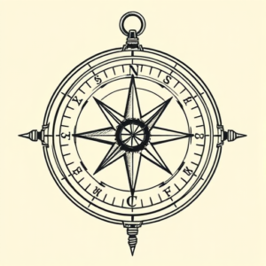 Illustrative Compass Tattoo