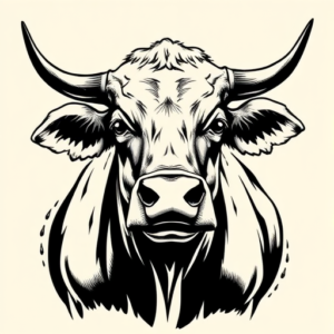 Illustrative Cow Tattoo