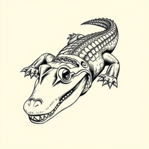 Illustrative Crocodile Tattoo