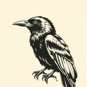 Illustrative Crow Tattoo