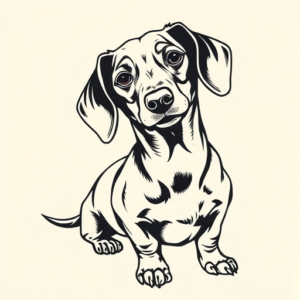 Illustrative Dachshund Tattoo