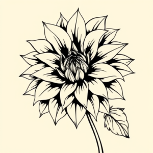 Illustrative Dahlia Tattoo