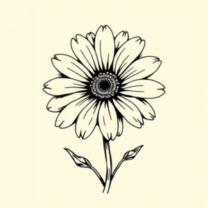 Illustrative Daisy Tattoo