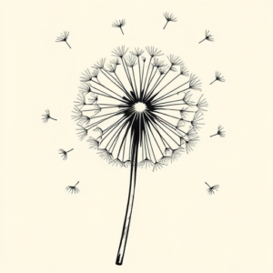 Illustrative Dandelion Tattoo