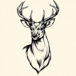 Illustrative Deer Tattoo