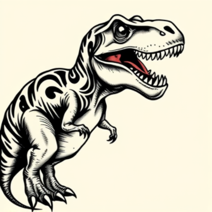 Illustrative Dinosaur Tattoo