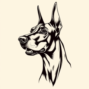 Illustrative Doberman Tattoo