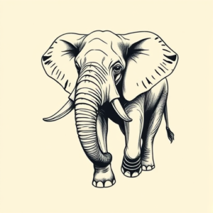 Illustrative Elephant Tattoo