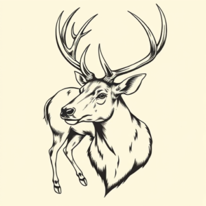 Illustrative Elk Tattoo
