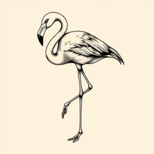 Illustrative Flamingo Tattoo