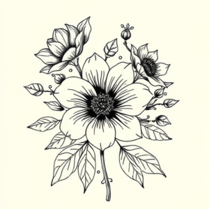 Illustrative Floral Tattoo