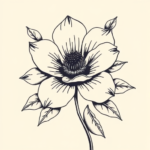 Illustrative Flower Tattoo