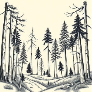 Illustrative Forest Tattoo