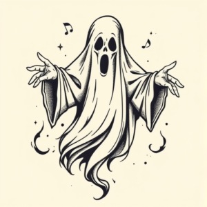 Illustrative Ghost Tattoo