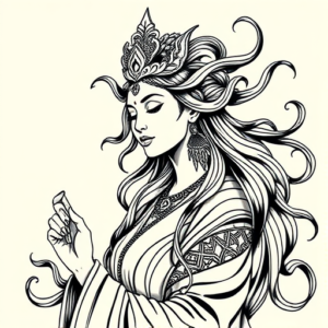 Illustrative Goddess Tattoo