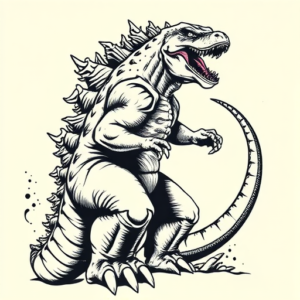Illustrative Godzilla Tattoo