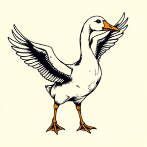 Illustrative Goose Tattoo
