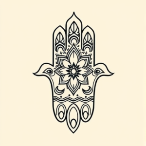 Illustrative Hamsa Tattoo