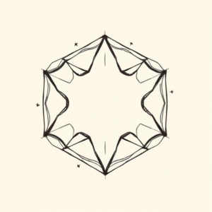 Illustrative Hexagon Tattoo