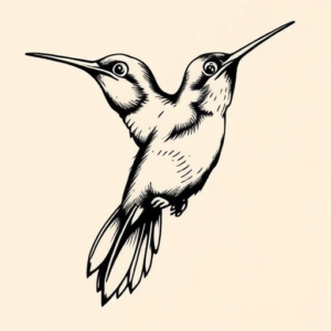 Illustrative Hummingbird Tattoo