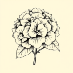 Illustrative Hydrangea Tattoo