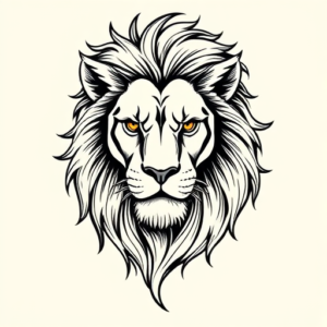 Illustrative Lion Tattoo