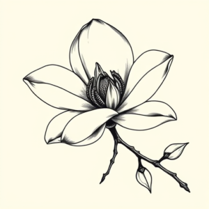 Illustrative Magnolia Tattoo