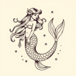 Illustrative Mermaid Tattoo