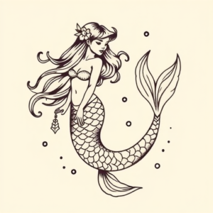 Illustrative Mermaid Tattoo