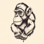 Illustrative Monkey Tattoo