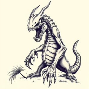 Illustrative Monstera Tattoo