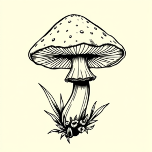 Illustrative Mushroom Tattoo