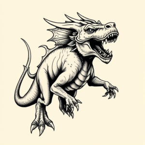 Illustrative Mythosaur Tattoo