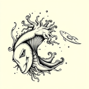 Illustrative Ocean Tattoo