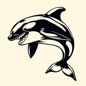 Illustrative Orca Tattoo