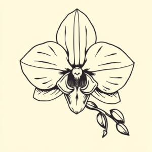 Illustrative Orchid Tattoo