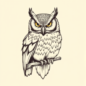 Illustrative Owl Tattoo