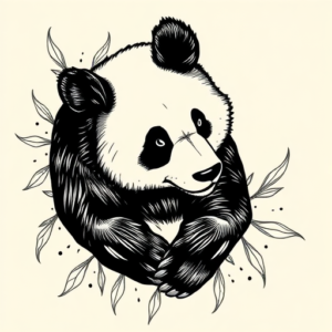 Illustrative Panda Tattoo