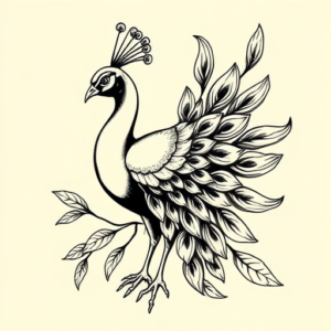 Illustrative Peacock Tattoo