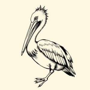 Illustrative Pelican Tattoo
