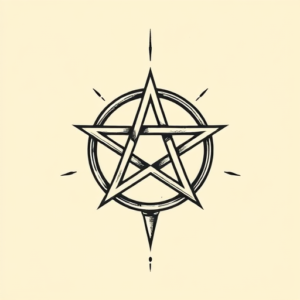 Illustrative Pentagram Tattoo