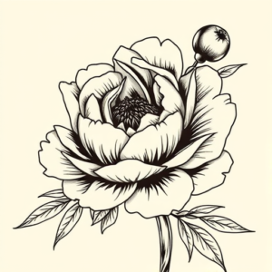 Illustrative Peony Tattoo