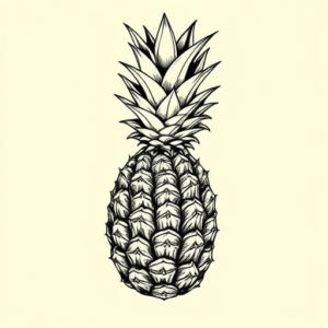 Illustrative Pineapple Tattoo