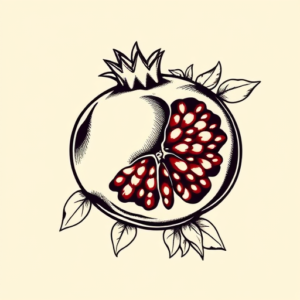 Illustrative Pomegranate Tattoo