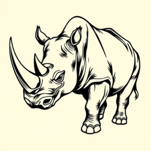 Illustrative Rhino Tattoo