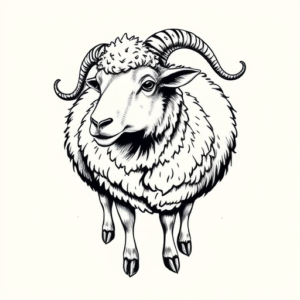 Illustrative Sheep Tattoo